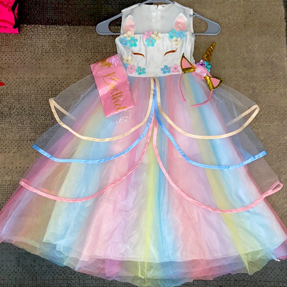 Unicorn tulle birthday ball gown
